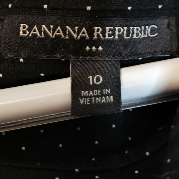 Women's Banana Republic black with white polka dot slim fitting dress size 10 - Picture 3 of 7